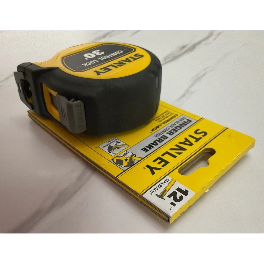 Stanley Control-Lock 30ft Tape Measure Finger Brake 12ft Reach STHT37245 New - Picture 4 of 5